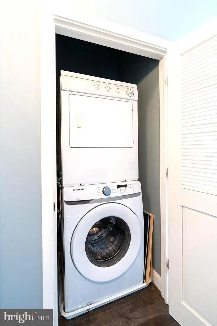 Stacked washer and dryer in small closet