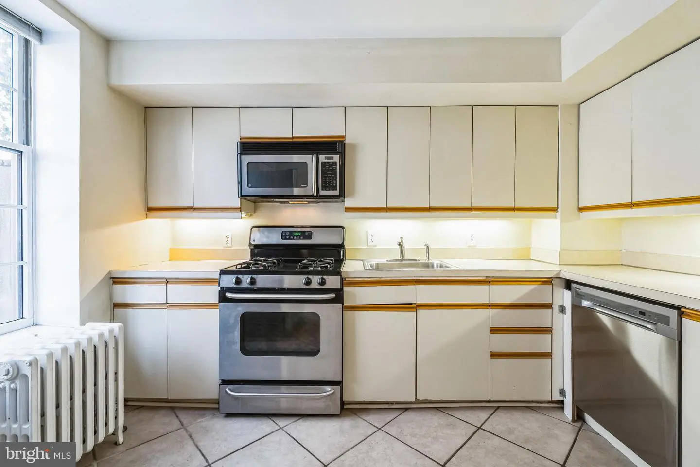 Modern kitchen with stainless steel appliances